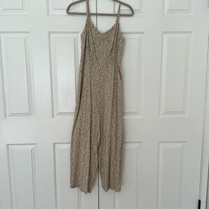 Old Navy Floral Yellow Jumpsuit with Pockets
